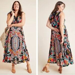 Anthropologie Maeve Multi Paisley Camilla Maxi Dress Sz 2X